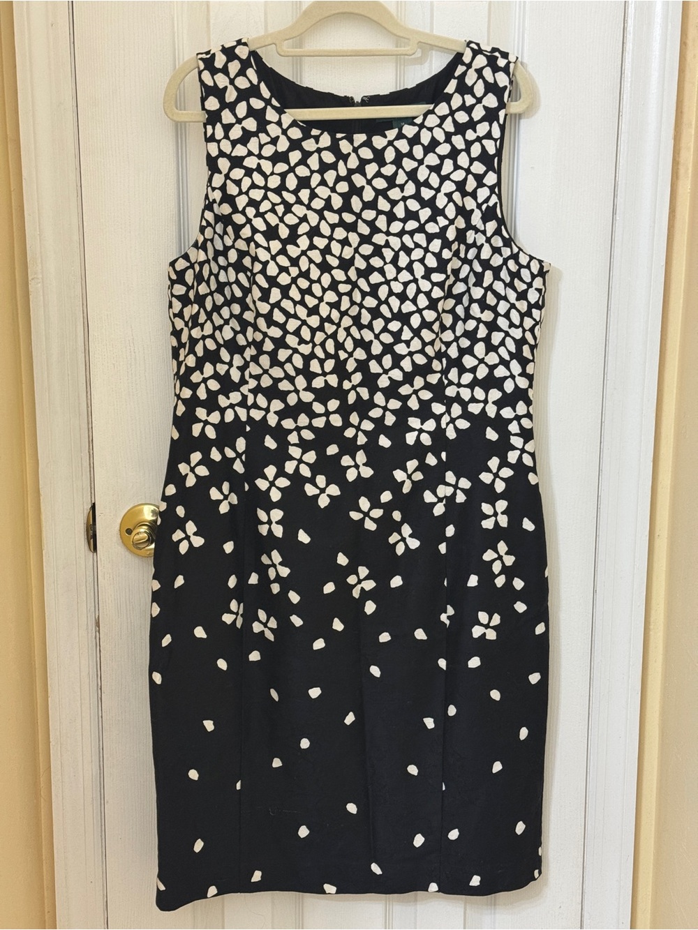 Lauren Ralph Lauren Floral Sleeveless Dress Size 14 Black Ivory
